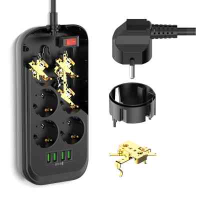 Мережевий фільтр живлення ColorWay CW-CHE64B, 6 розеток/4USB Black (CW-CHE64B) Вінниця