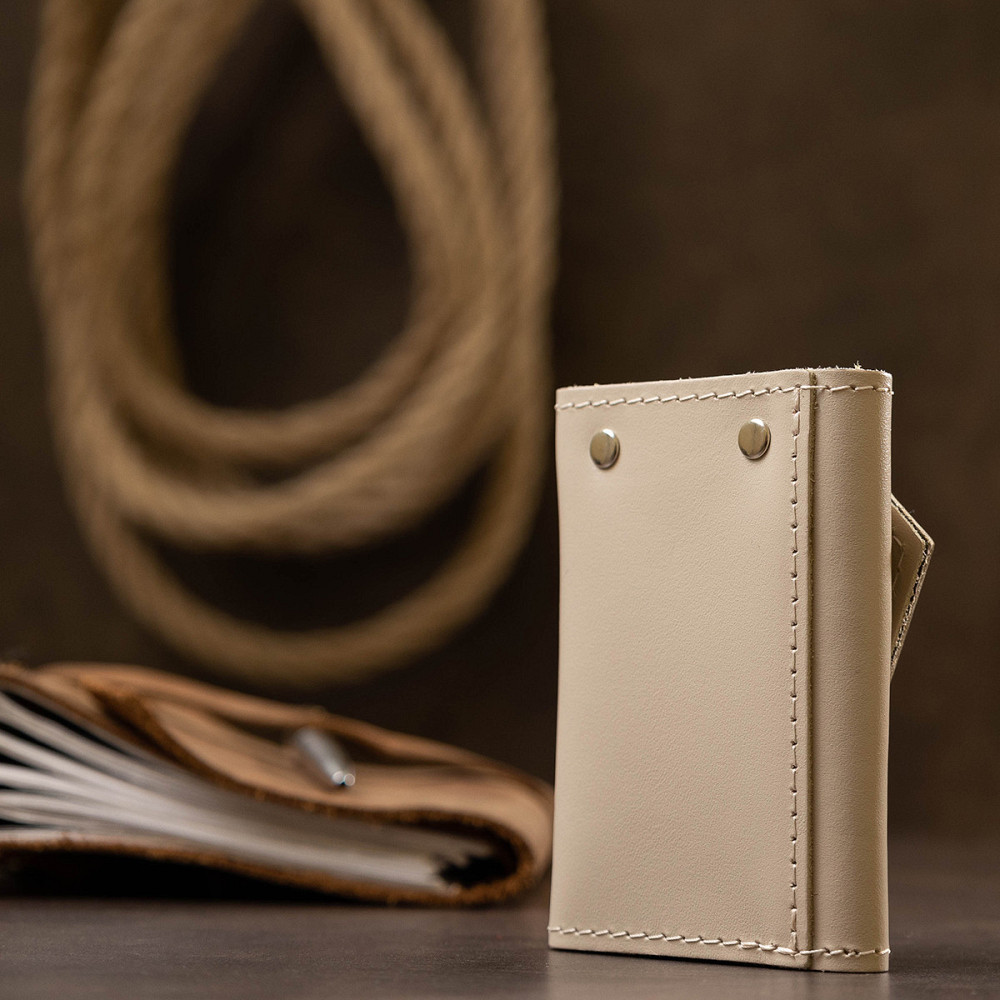 Небольшая кожаная ключница Бежевый (GRANDE PELLE) Киев - изображение 3