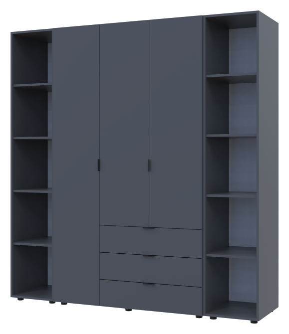 Комплект шаф для одягу Doros Гелар (3 шт.) 192,6х49,5х203,4 см Графіт (DRS-011149) Дніпро - фото 3