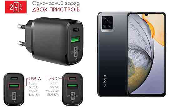 Сетевое зарядное устройство для vivo V20, Vivo V20 SE, 20W 3A, Quick Charge 3.0 Киев