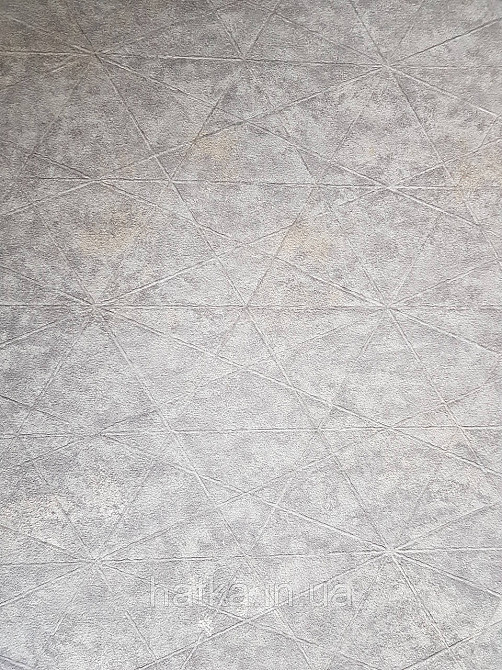 Шпалери вінілові на флізелін Rasch Composition 0,53х10 геометрія смуги фігури під штукатурку бежево сірі Київ - фото 3