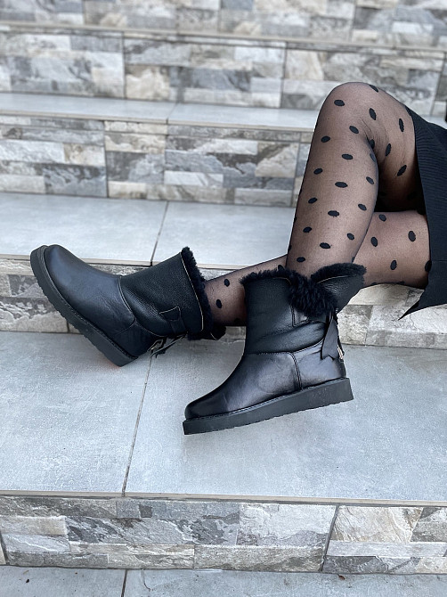 Olli Угги жіночі OLLI чорні натуральна шкіра зима 35р. (3369) Коломыя - изображение 4