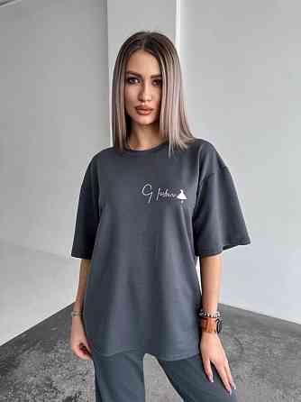 Жіночий повсякденний костюм футболка зі штанами Графітовий 50/52 Харків