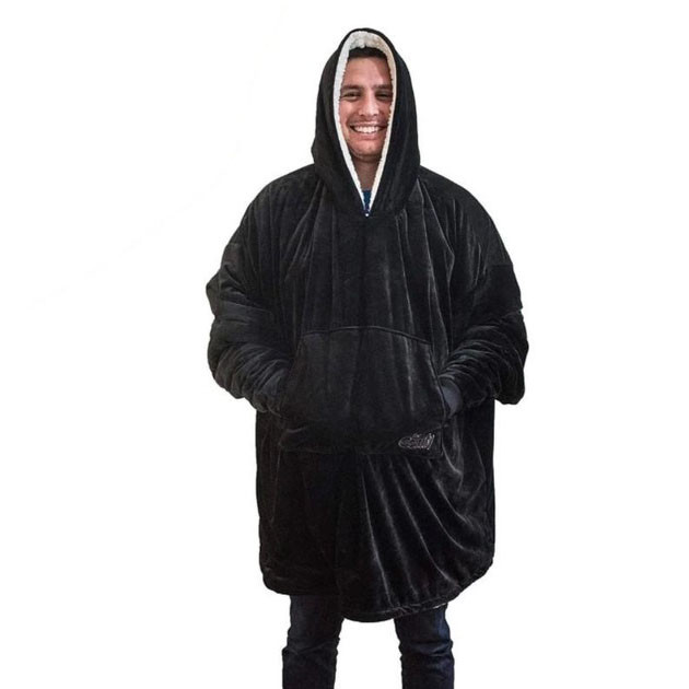 Толстовка плед для взрослых и детей, Двухсторонняя толстовка плед халат Новогодний с рукавами KO-19 Львов - изображение 10