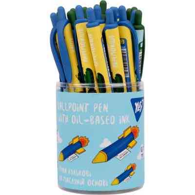 Ручка кулькова Yes Месники автоматична 0,7 мм синя в асортименті (412117) Вінниця