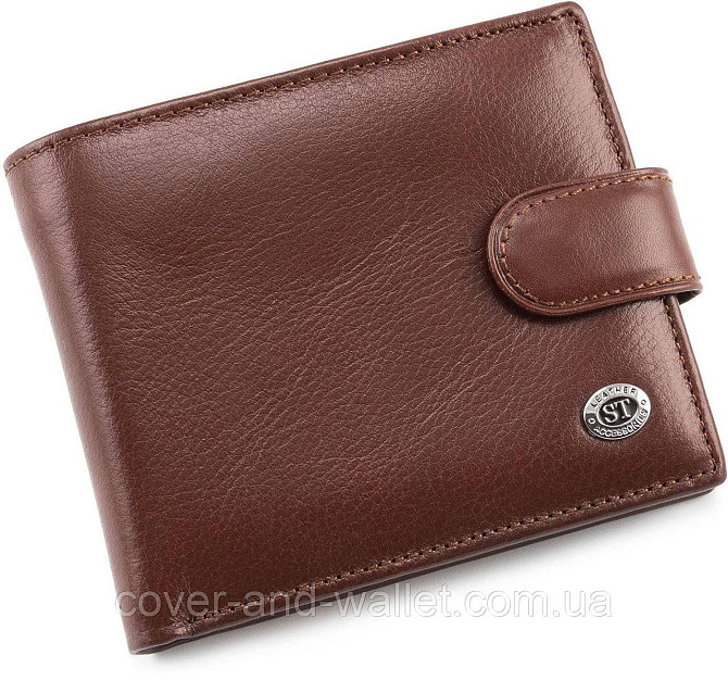 Коричневый классический мужской кошелек из гладкой кожи ST Leather Киев - изображение 7