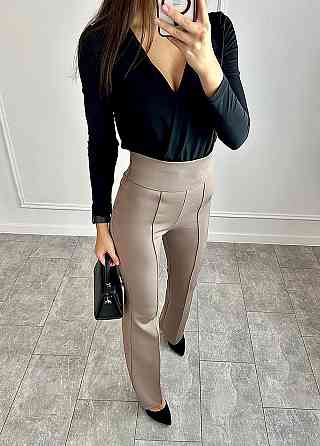 Довгі брюки з високою талією "Salvia" оптом | Норма і батал 46, Мокко Київ