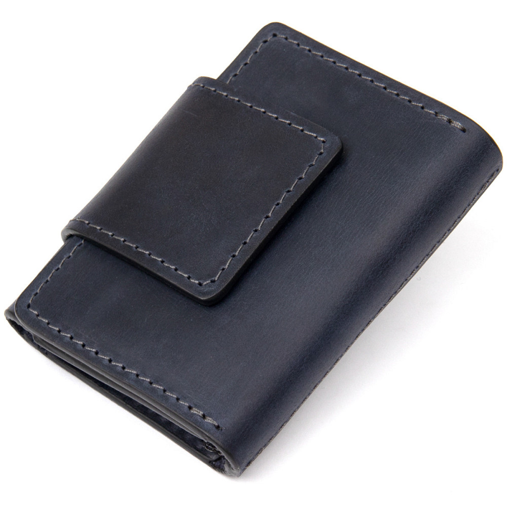 Матовая кожаная визитница Черный (GRANDE PELLE) Киев - изображение 5