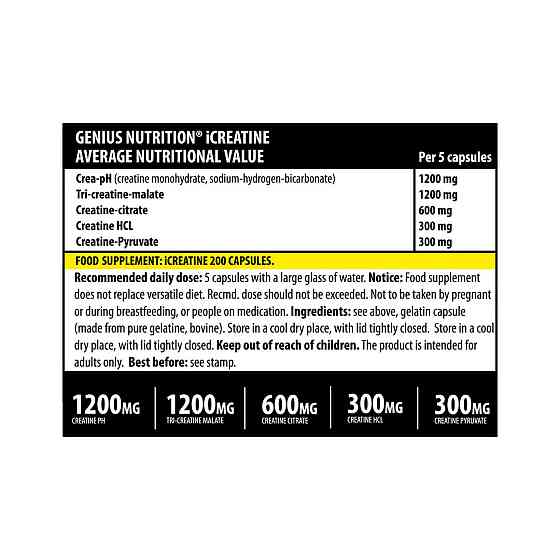 Креатин Genius Nutrition Creatine 200caps Луцк