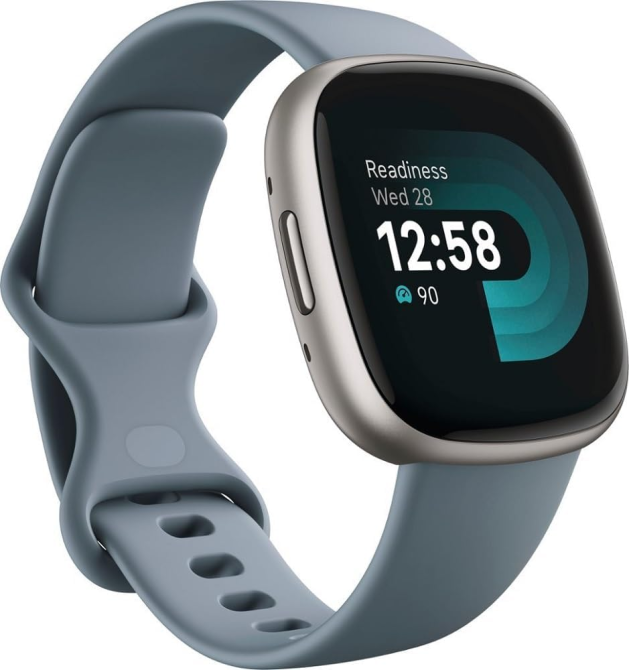 Смарт-часы Fitbit Versa 4 Waterfall Blue/Platinum: GPS, 40+ режимов тренировок, мониторинг стресса и сна, NFC Киев - изображение 2