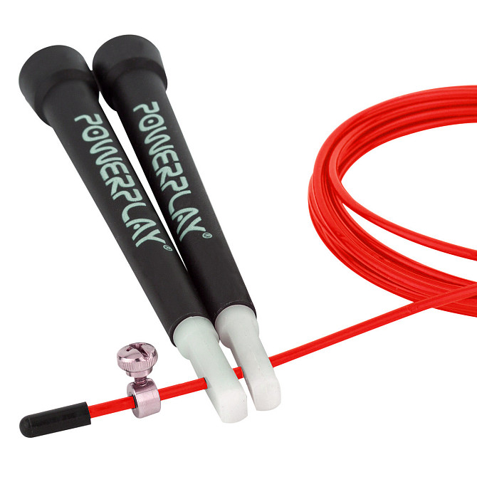 Скакалка швидкісна PowerPlay 4202 Ultra Speed Rope Червона (2,9m.) Кам'янське - фото 3