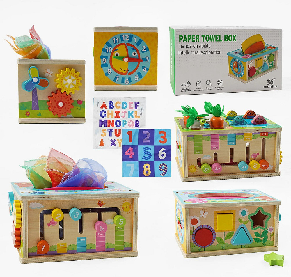 Логічна гра дерев'яна магнітна рибалка серветки геометричний сортер шестерні годинник (C 65627) Чернігів - фото 1