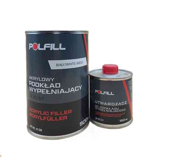 Грунт акриловий 5:1 2K HS білий 750мл+150мл затв. Polfill Київ