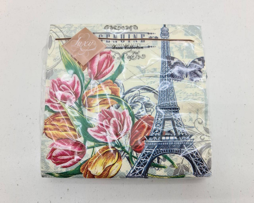 Серветка декор (ЗхЗЗ, 20 шт.) Luxy Ейфелева вежа (2052) (1 пачка) Харків - фото 2