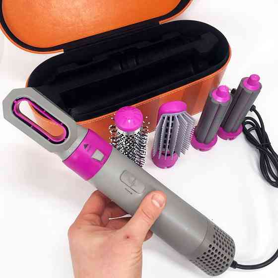Фен для волосся професійний 2 швидкості 5 в 1 + Кейс, Фен-щітка-гребінець, Електрофен з насадками KA-18 Івано-Франківськ