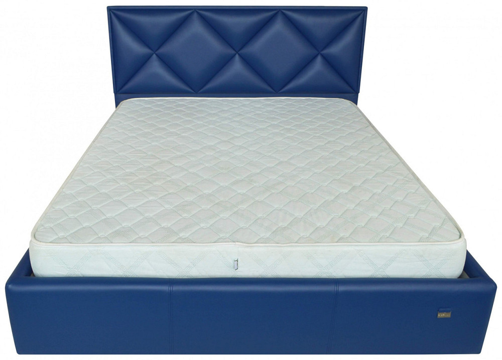 Ліжко Двоспальне Leeds VIP 160 х 200 см Boom 21 З додатковою металевою цільнозварною рамою Синій Київ - фото 9