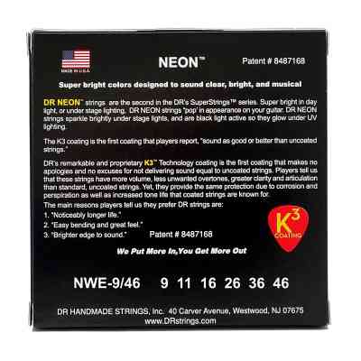 Струни для гітари DR Strings NEON White Electric - Light Heavy (09-46) (NWE-9/46) Вінниця