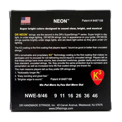 Струны для гитары DR Strings NEON White Electric - Light Heavy (09-46) (NWE-9/46) Винница - изображение 3