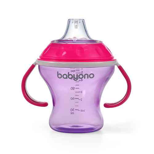 Поїлка непроливайка для дітей з м'яким носиком 3+ місяців 180 мл BabyOno Рожевий Кривий Ріг