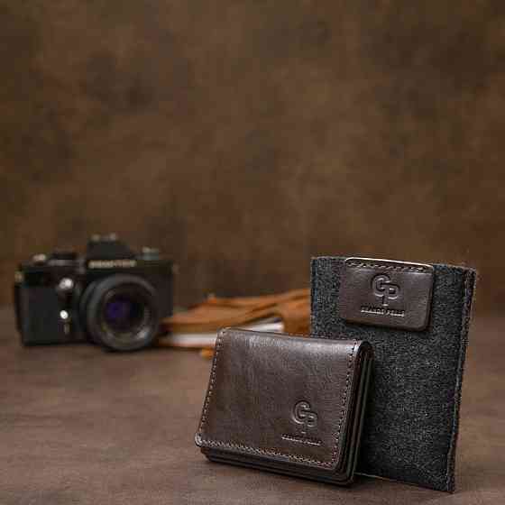 Кожаная обложка для автодокументов GRANDE PELLE 11492 Темно-коричневый Киев