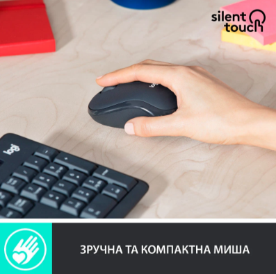 IT набір Logitech MK295 Silent Wireless Combo, US, Graphite (920-009800) (6836269) Киев