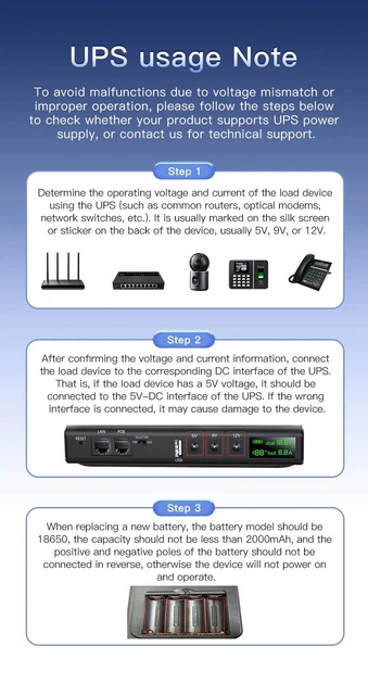 Повербанк для роутеров Doocreate DC1036L-36W (4x18650) 5V 9V 12V USB POE (15/24V) + LCD 12000мА Киев - изображение 4