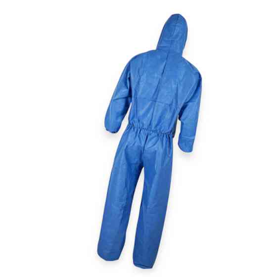 Комбінезон маляра з капюшоном X-Safe від бруду, пилу, аерозолів, XL, 3 шари СМС, синій, захист. клапан Мукачево