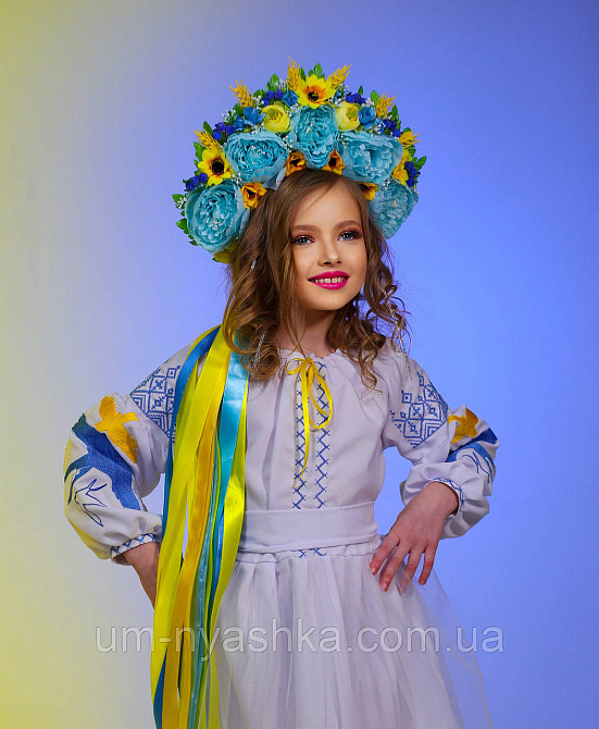 Віночок ободок з квітами "Сценічний зі стрічками" Кривий Ріг - фото 9