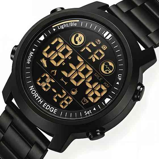 Часы мужские водостойкие тактические North Edge Laker Iron Edition (2 ремешка) Черный Винница
