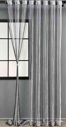 Шторы-нити с люрексом Черный с серо-белым 300х300см 1 шт (61-076) Киев