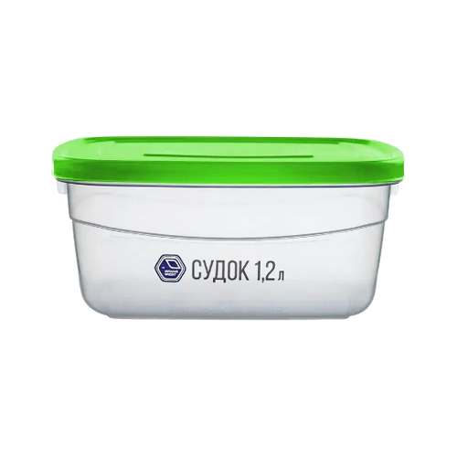 Контейнер універсальний 1,2л прозорий/зелений Народний продукт Житомир