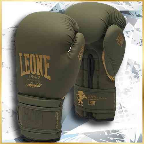 Рукавички боксерські для боксу та єдиноборств професійні оригінальні Leone Mono Military 14 унцій Зелені Київ