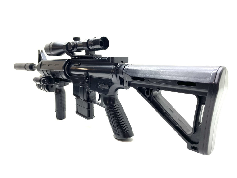 Автомат із лазерним прицілом на пластикових кульках звук світло Чорний (P.1158D) Чернігів - фото 9