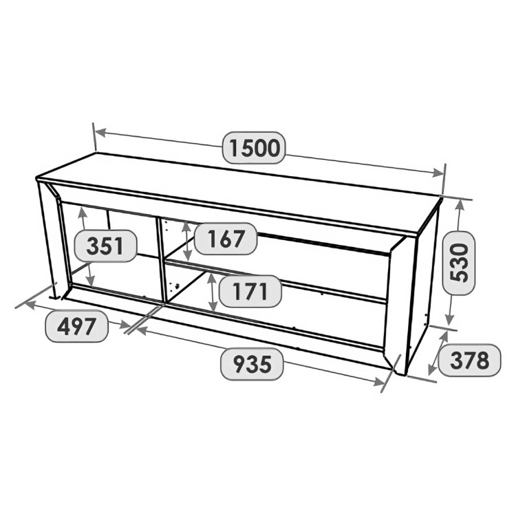 Тумба под телевизор Эверест Нордик ТВ-1500 Графит + Дуб крафт золотой (DTM-5542) Львов - изображение 8