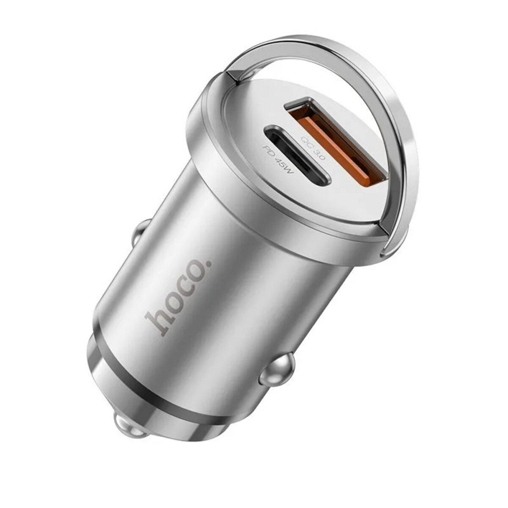 Автомобільний зарядний пристрій HOCO NZ10 Handy PD45W+QC3.0 car charger Silver Київ - фото 2