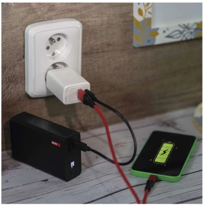 Зарядний пристрій EMOS V04G45 1xUSB-A + 1xUSB-C PD20W GaN (V04G45) Вінниця - фото 8