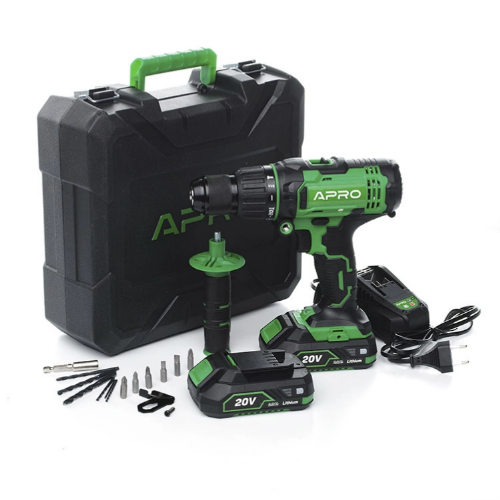 Дриль-шуруповерт ударний 20W 2A 2 АКБ/ЗП/+кейс 20HD APRO Житомир - фото 8