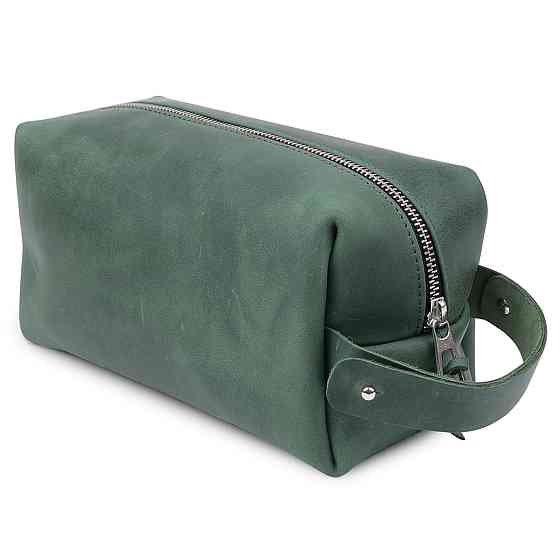 Кожаная косметичка унисекс GRANDE PELLE 11573 Зеленый Киев