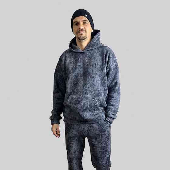 Чоловічий зимовий спортивний костюм на флісі Сірий мармур 46/48 Харків