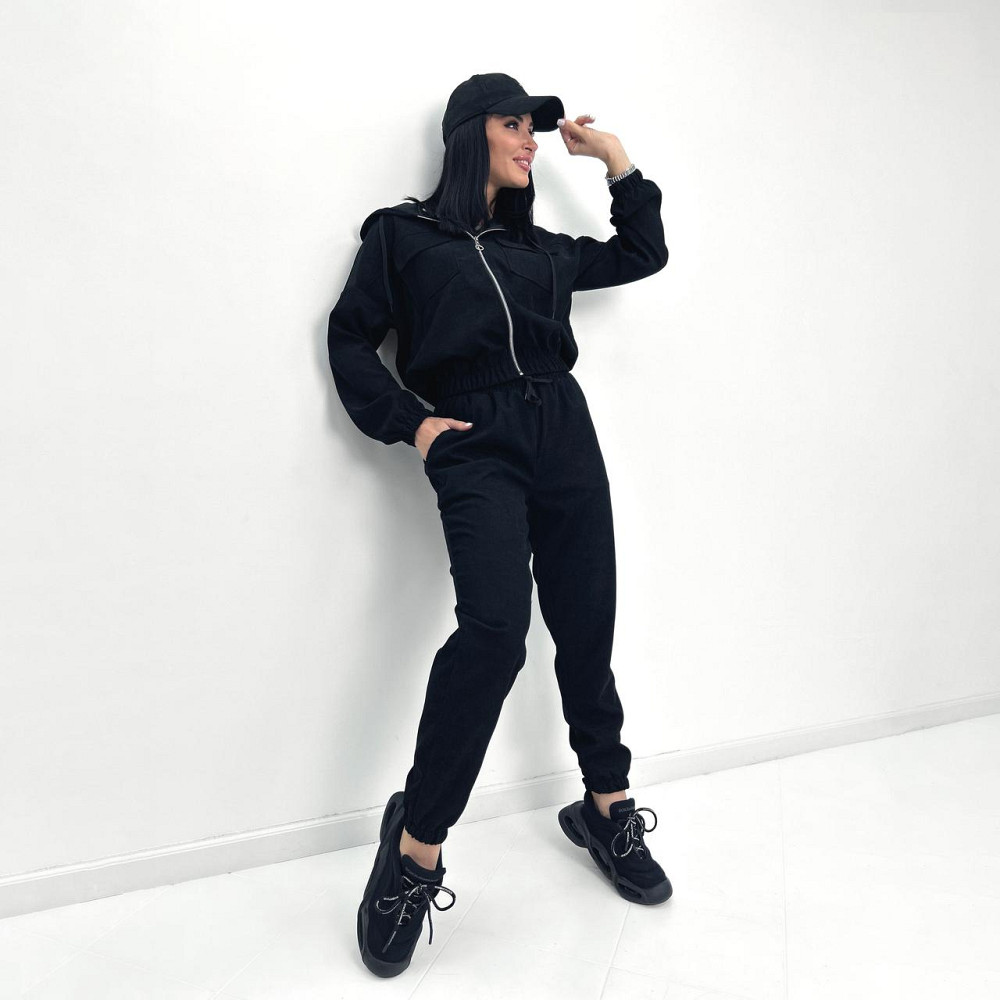 Вельветовий костюм-двійка "Demien" оптом | Батал | Розпродаж моделі Київ - фото 8