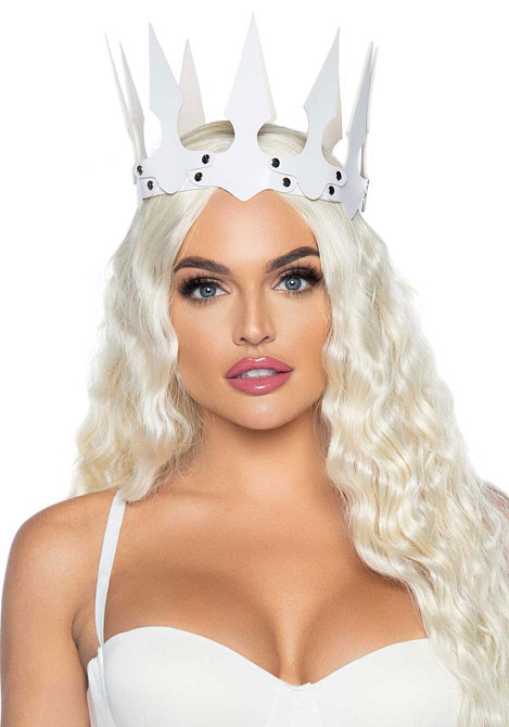 Leg Avenue Faux leather spiked crown White Sex Aura Київ - фото 1