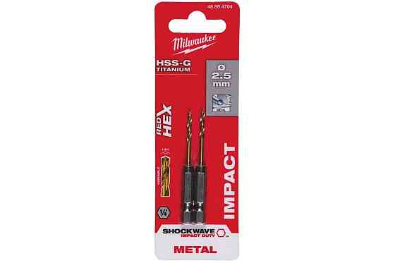 Сверло по металлу RedHEX HSS-G TiN (2 шт; 2.5х19х62 мм) Milwaukee 48894704 Коломия