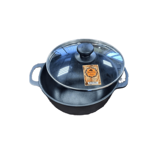 Каструля чавунна лита 5л скляна кришка Т403С3 Майстерня Житомир - фото 2