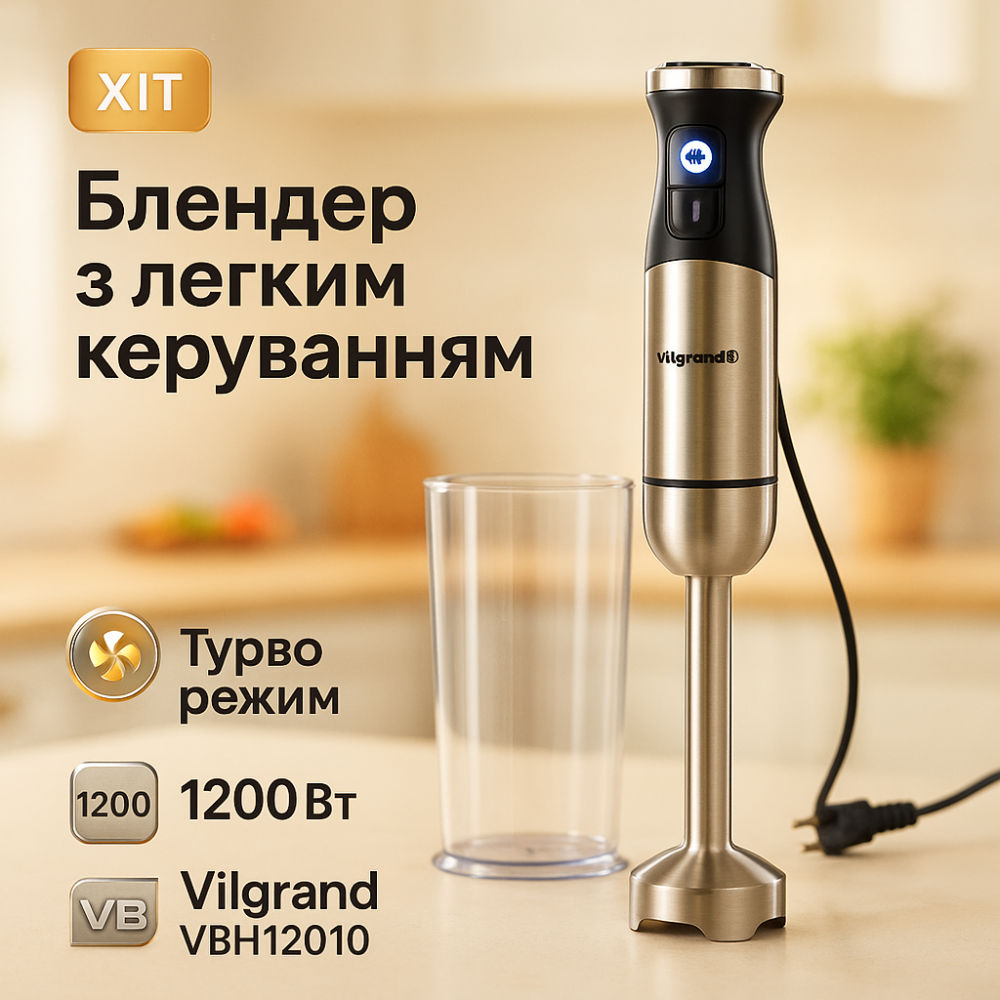 Блендер для дитячого пюре кухня VILGRAND, Блендер для кухні з мірним стаканом крем-супу JR-33 Львів - фото 13