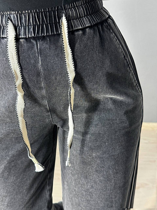 Штани спортивні жіночі Yingguoxiang 2015 кльош варені з лампасом чорні, чорний, 30, 30 Київ - фото 13