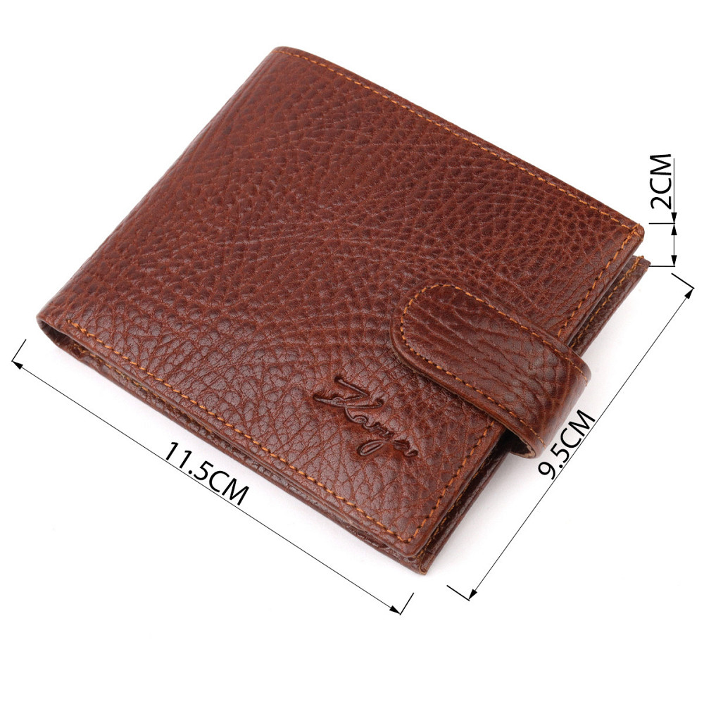 Функциональный мужской кошелек с хлястиком из натуральной кожи KARYA 21080 Светло-коричневый Киев - изображение 3