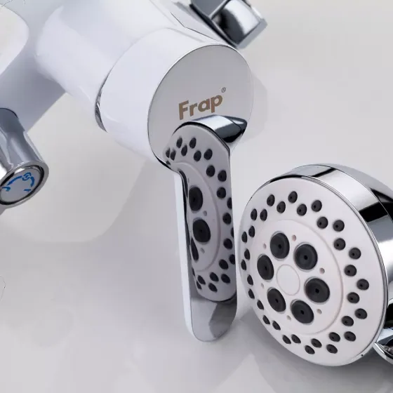 Смеситель для ванны с душевым гарнитуром Frap F3241 белый/хром Киев