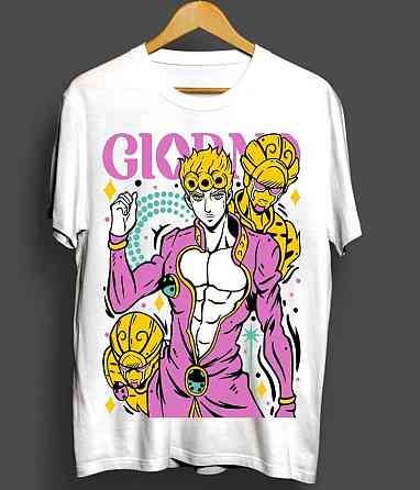 Футболка для мальчика аниме Гиорно Гиованна Джоджо С оверсайз (рост от 165 до 180 ) Черний AnimeJ1197m Днепр