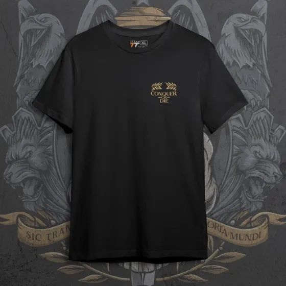 Футболка чоловіча з  принтом Conquer or Die Розмір 48 Дніпро