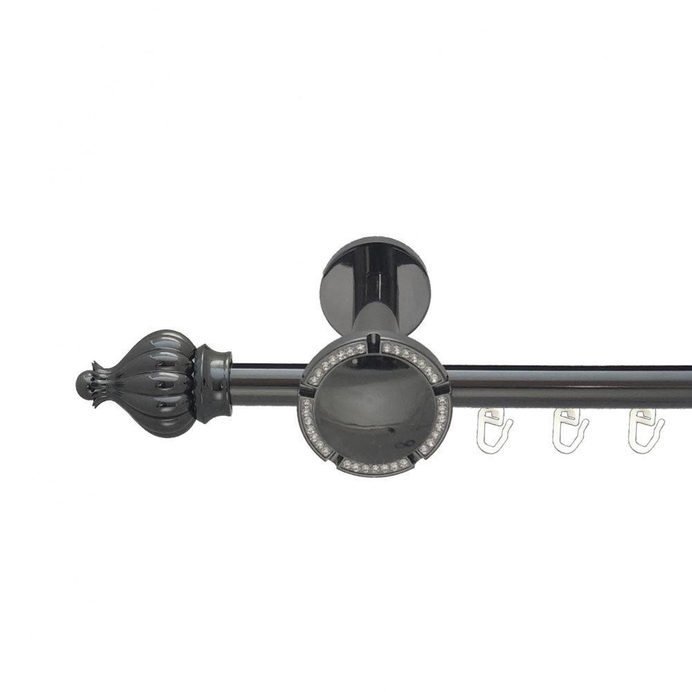 Карниз Orvit Таджа металевий однорядний розета реверс фламо профільна труба Онікс 19 мм 300 см (6678878) Львів - фото 1